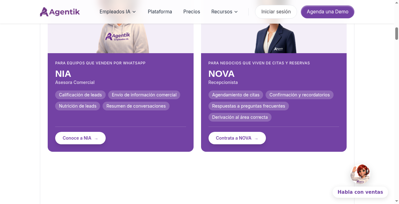 Empleados IA — NIA y NOVA